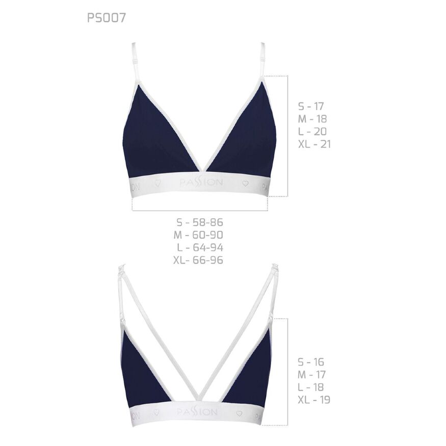 Спортивный топ с двойными бретелями PS007 TOP navy blue L - Passion