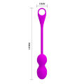 Смарт виброшарики фиолетового цвета Pretty Love Elvira Vibrating Egg Purple (App)