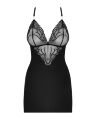 Пеньюар - Obsessive 828-CHE-1 Chemise &amp; Thong Black - L/XL