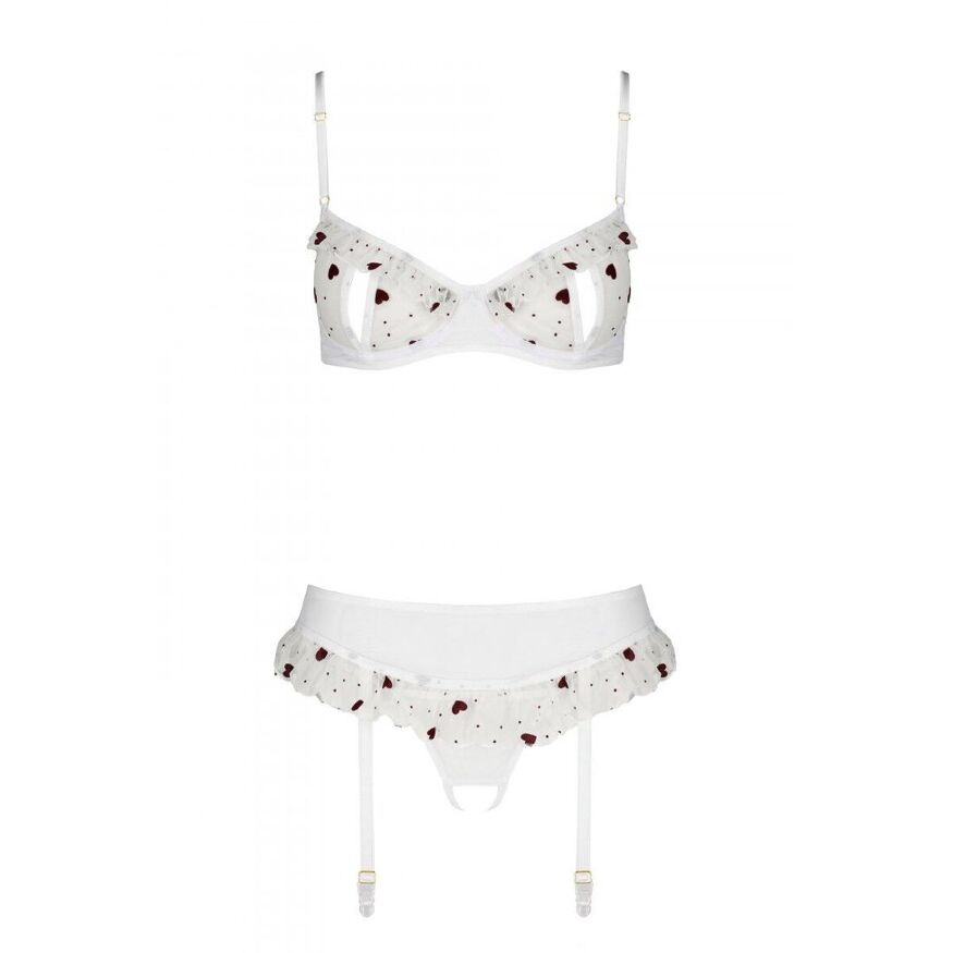 Сексуальный комплект с поясом для чулок LOVELIA SET white XXL/XXXL - Passion