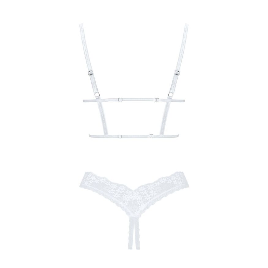 Еротичний комплект Obsessive Heavenlly 2-pcs cupless set XL/2XL, відкриті груди, з доступом