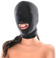 Маска, эластичная с отверстием для рта, черная, One Size
