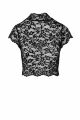 Топ Noir Handmade F303 Essence, L, black, кружевной, короткий рукав, воротник-стойка