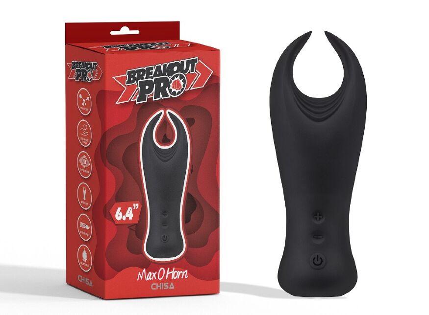 Мастурбатор із функцією вібрації Chisa Breakout Pro Max O Horn, чорний