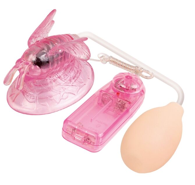 Вакуумная помпа для клитора с вибростимуляцией BAILE - BUTTERFLY CLITORAL PUMP, BI-010125R