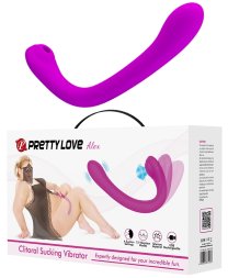 Двусторонний вибратор с вакуумной клиторальной стимуляцией Pretty Love - Alex, BI-040126