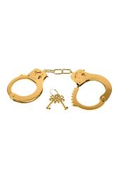 Наручники з ключиком та запобіжним важелем Pipedream Fetish Fantasy Gold золотистого кольору