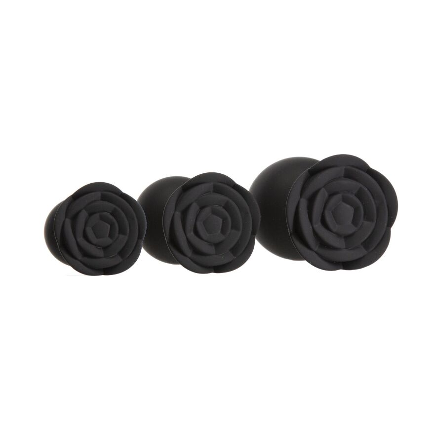 Набор силиконовых анальных пробок BMS Roses Til’ Dawn Silicone Anal Plug Kit Starter Kit Black