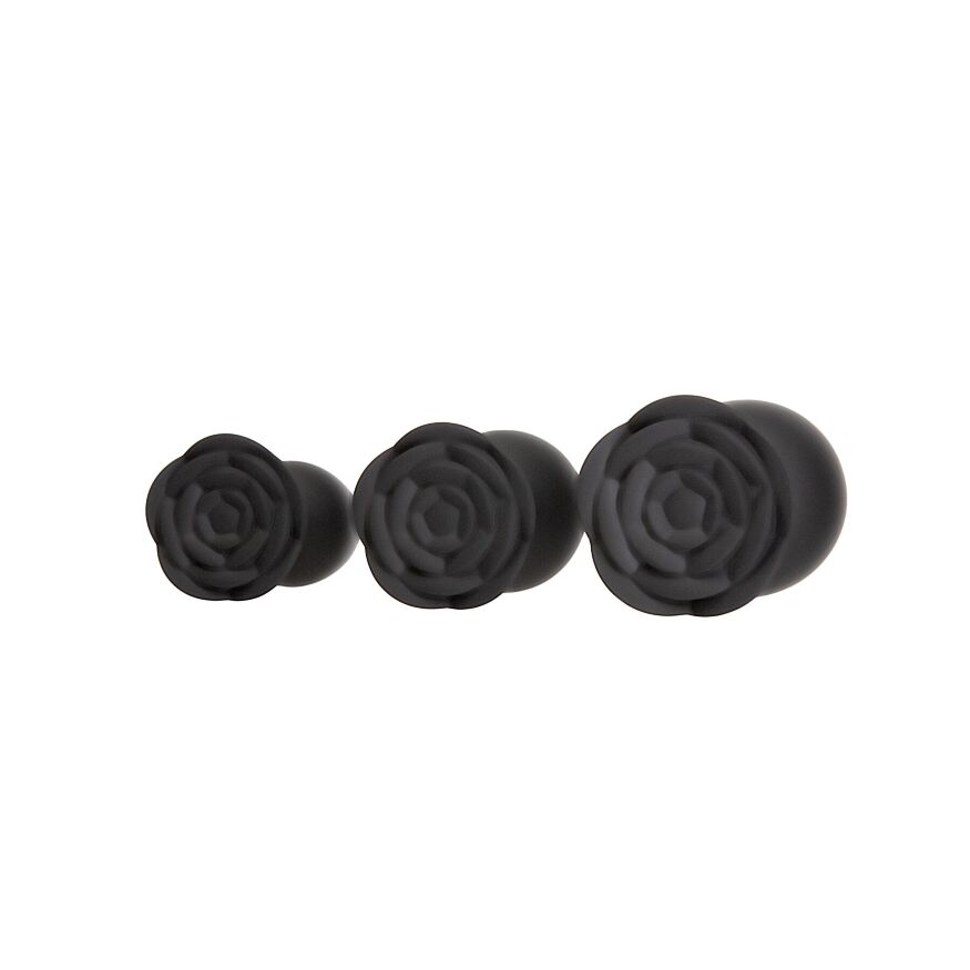 Набор силиконовых анальных пробок BMS Roses Til’ Dawn Silicone Anal Plug Kit Starter Kit Black