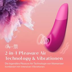 Кліторальний вакуумний стимулятор 2 в 1 Womanizer Enhance з вібрацією, рожевий