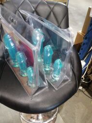 Набор анальных пробок Doc Johnson Crystal Jellies - Anal Starter Kit Teal (мятый и без вставки!!!)