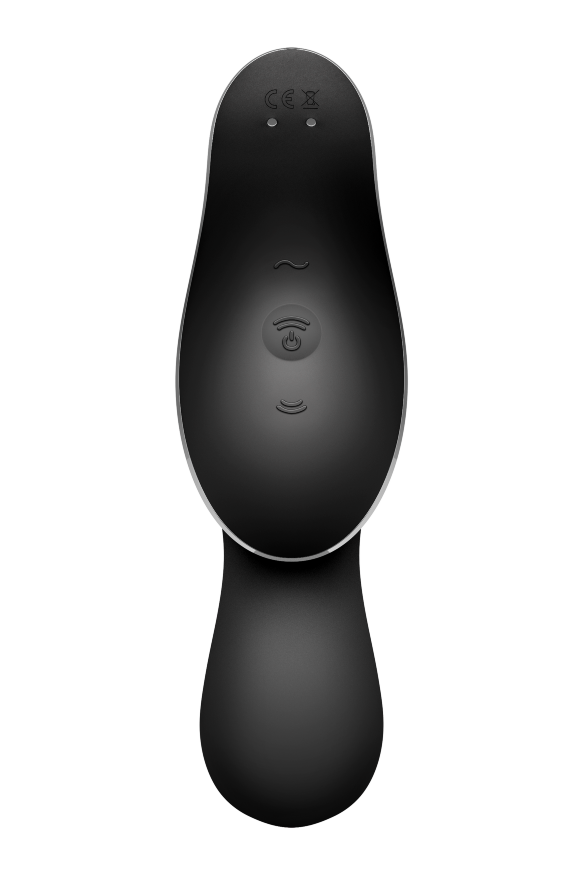 Подвійний вібратор із вакуумною стимуляцією SATISFYER CURVY TRINITY 2 чорний
