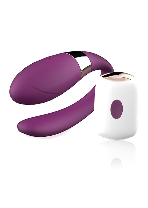 Вібратор для пар - V-Vibe Purple, USB, 7 Function, Remote Control