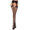 Эротические колготки TIOPEN 004 nero 1/2 (fishnet 40 den) - Passion, имитация чулок и пояса