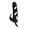Подовжуюча насадка на пеніс з петлею для мошонки Pretty Love Penis Sleeve With Ball Strap 5.5" Black