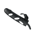 Подовжуюча насадка на пеніс з петлею для мошонки Pretty Love Penis Sleeve With Ball Strap 5.5" Black