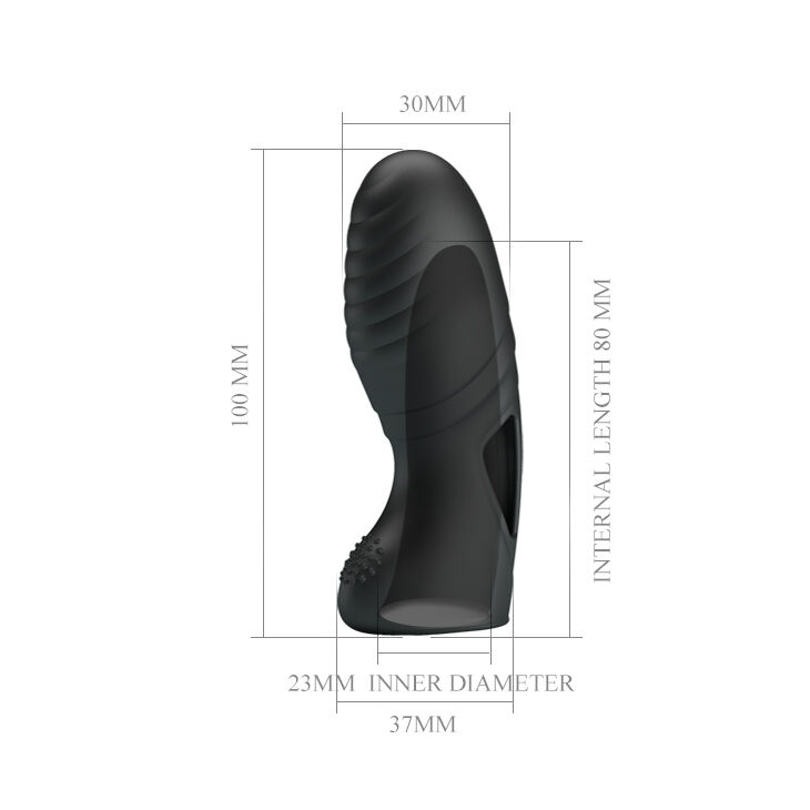 Чорна насадка на палець з вбудованим віброелементами Pretty Love Alan Finger Vibrator Black