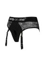 Кружевные трусы для страпона с подвязками для чулок Strap-On-Me DIVA HARNESS - M (мятая упаковка)
