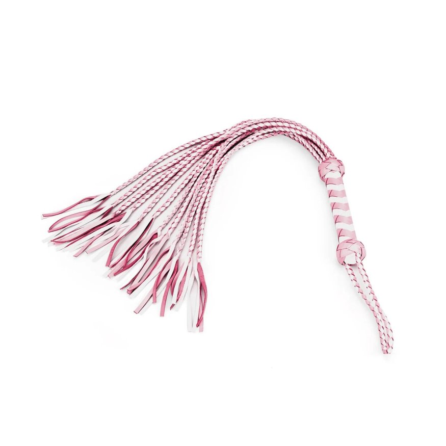 Флоггер Liebe Seele White &amp; Pink Leather Whip