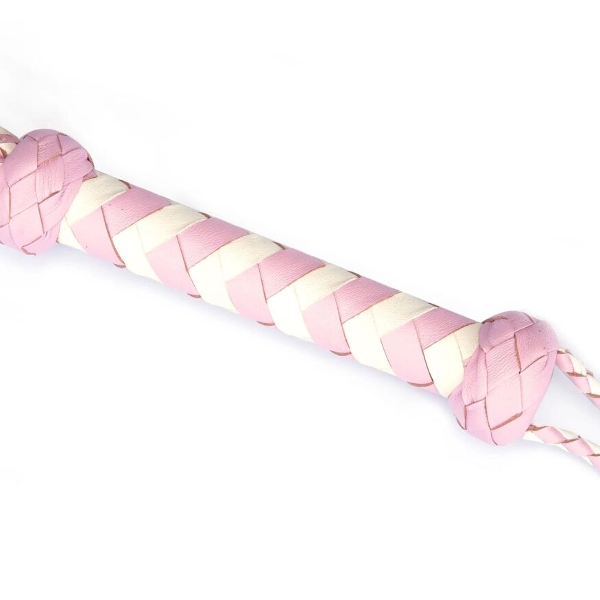 Флоггер Liebe Seele White &amp; Pink Leather Whip