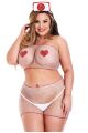 Игровой костюм Медсестры в мелкую сетку Baci Lingerie 4 предмета, белый, XL