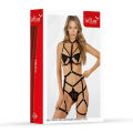 Комплект білизни - Set bra, thong and suspender harness 11031, black - S