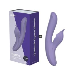Вибратор Сhisa Kissen Captive с клиторальным отростком, фиолетовый