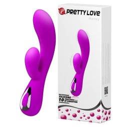 Розкішний фіолетовий вібратор 2в1 в сучасному дизайні Pretty Love Honey Vibrator Purple