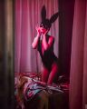 Блестящая маска кролика Leg Avenue Glitter masquerade rabbit mask O/S