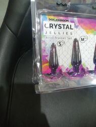Набор анальных пробок Doc Johnson Crystal Jellies - Anal Trainer Set - Rainbow (мятая упаковка!!!)
