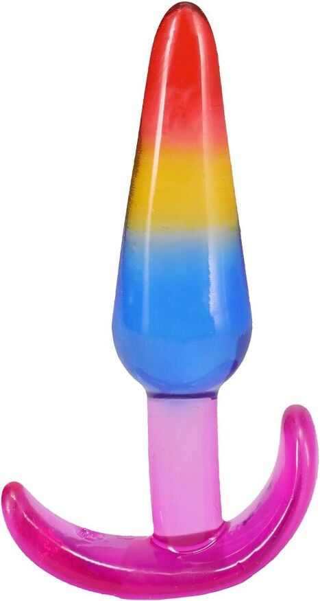 Набор анальных пробок Doc Johnson Crystal Jellies - Anal Trainer Set - Rainbow (мятая упаковка!!!)