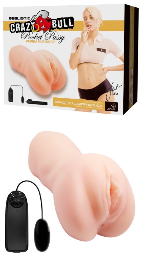Мастурбатор с вибрацией CRAZY BULL - Realistic Pocket Pussy, BM-009228Z