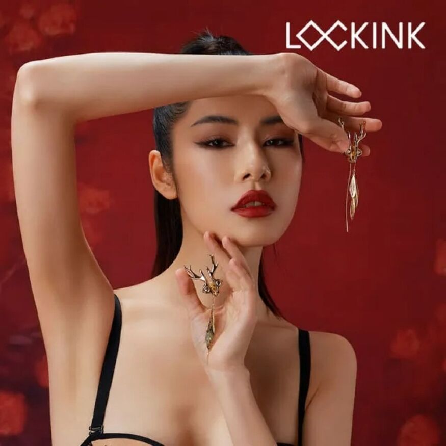 Зажимы для сосков в виде оленей Sevanda Lockin Stag Clamps, с подвесками, металлические, золотые