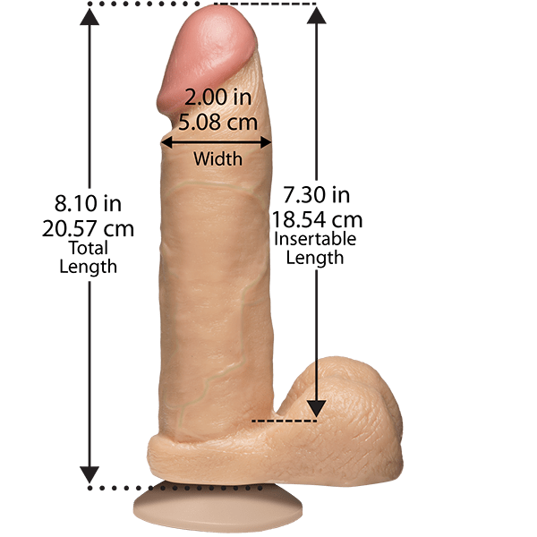 Фаллоимитатор Doc Johnson The Realistic Cock 8 inch White - PVC, Vack-U-Lock, диаметр 5,1см
