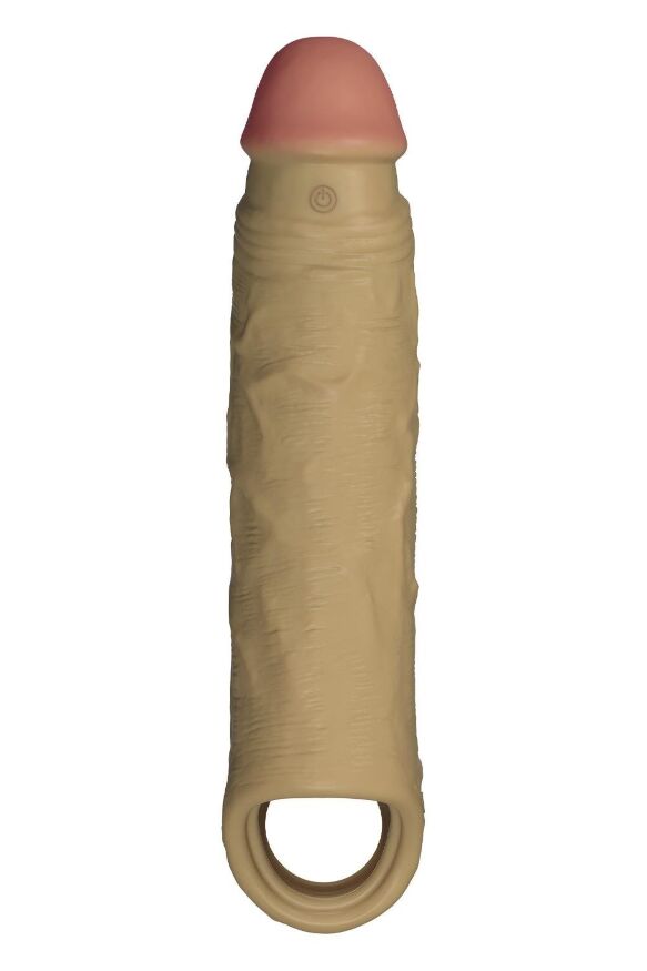 Реалистичная вибронасадка Shaft Vibrating Sheath Size 2 Oak с пультом, 22.3 см