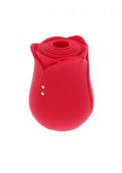 Вакуумный стимулятор клитора в виде розы Toy Joy, силиконовый, красный