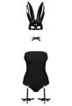 Эротический костюм кролика Obsessive Bunny costume S/M black (мятая упаковка!!!)