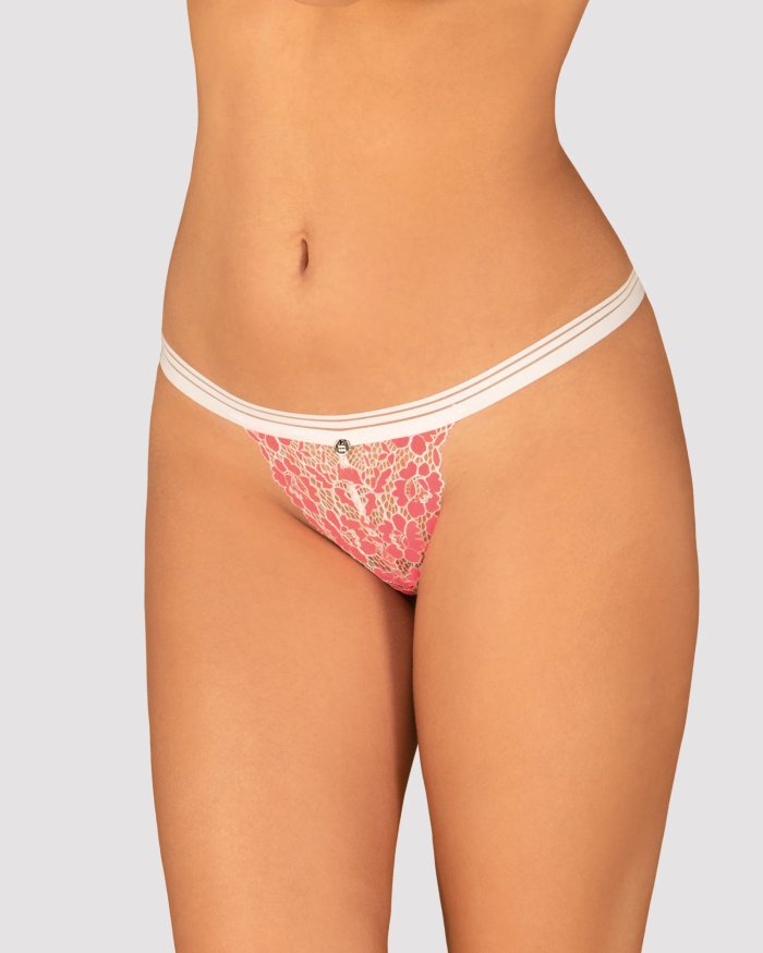 Трусики стринги кружевные Obsessive Bloomys thong S/M
