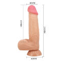 Вибратор на присоске с хребтом и эффектом скользящей кожи BAILE - Sliding Skin 8,5'' Flesh, BW-008105ZRG