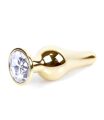 Анальна пробка - Jewellery Gold BUTT PLUG- Clear