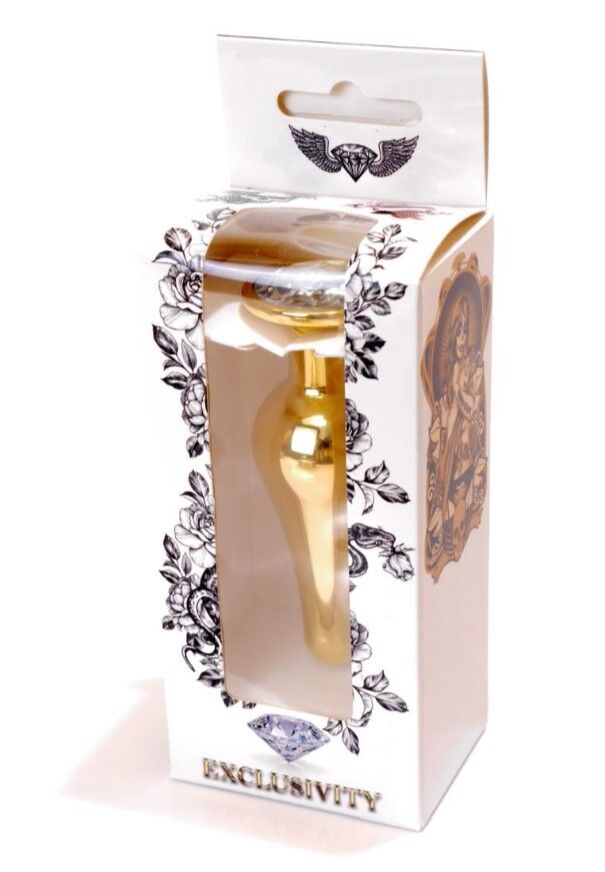 Анальна пробка - Jewellery Gold BUTT PLUG- Clear