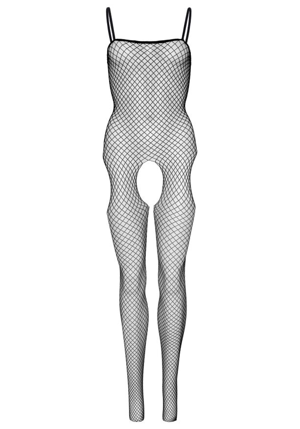 Leg Avenue Suspender - Сетчатый комбез с вырезами, OS (черный)
