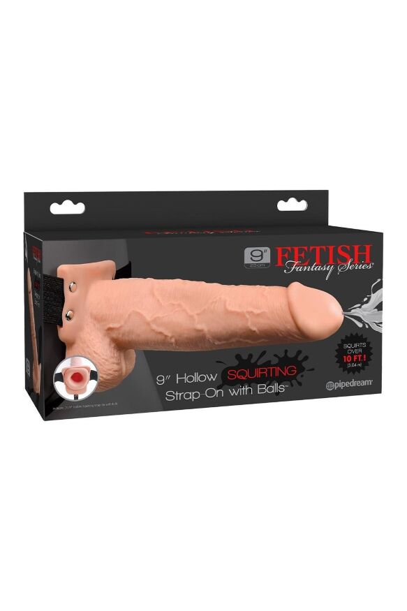 Полый страпон с функцией семяизвержения Pipedream Fetish Fantasy Series черный-телесный