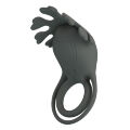 Эрекционное виброкольцо PRETTY LOVE Master Ring двойное, с ушками для клитора, серое, 8.5 х 4.1 см
