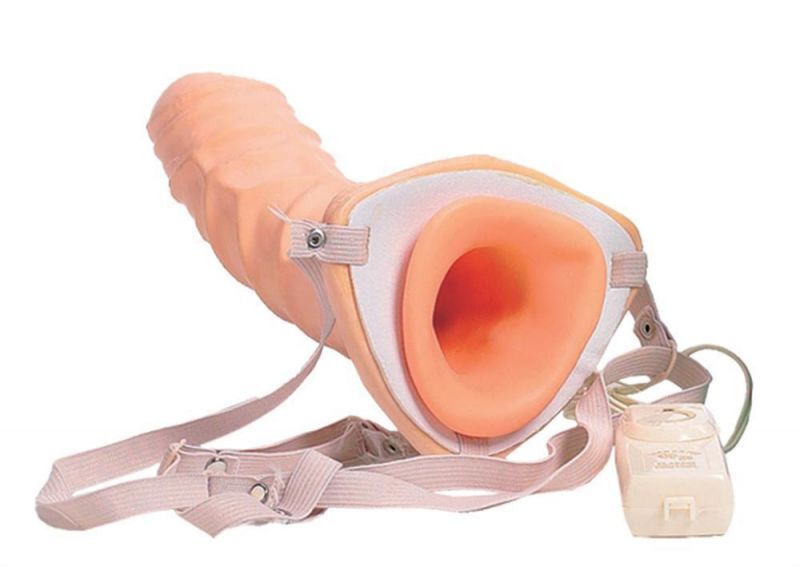 Вибромассажер с поясом Vibrating Hollow Extender Strap-On.