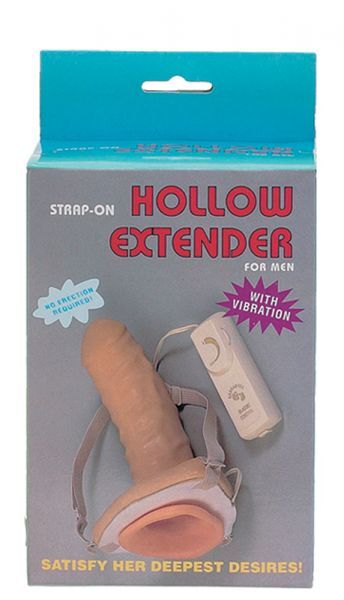 Вибромассажер с поясом Vibrating Hollow Extender Strap-On.
