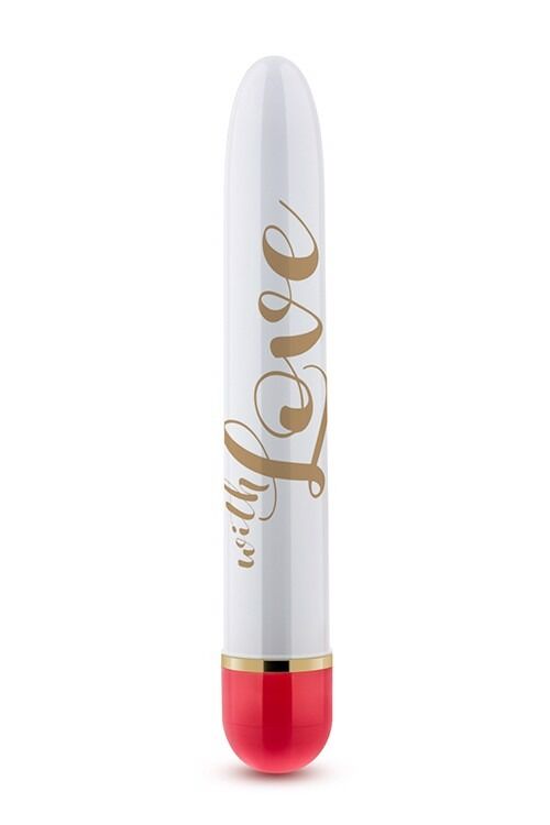 Вибратор Дамский пальчик Blush Love, бело-красный, 14.5 х 2.5 см
