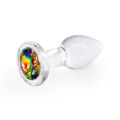 Стеклянная анальная пробка NS Novelties Crystal - Desires - Rainbow Gem - Small