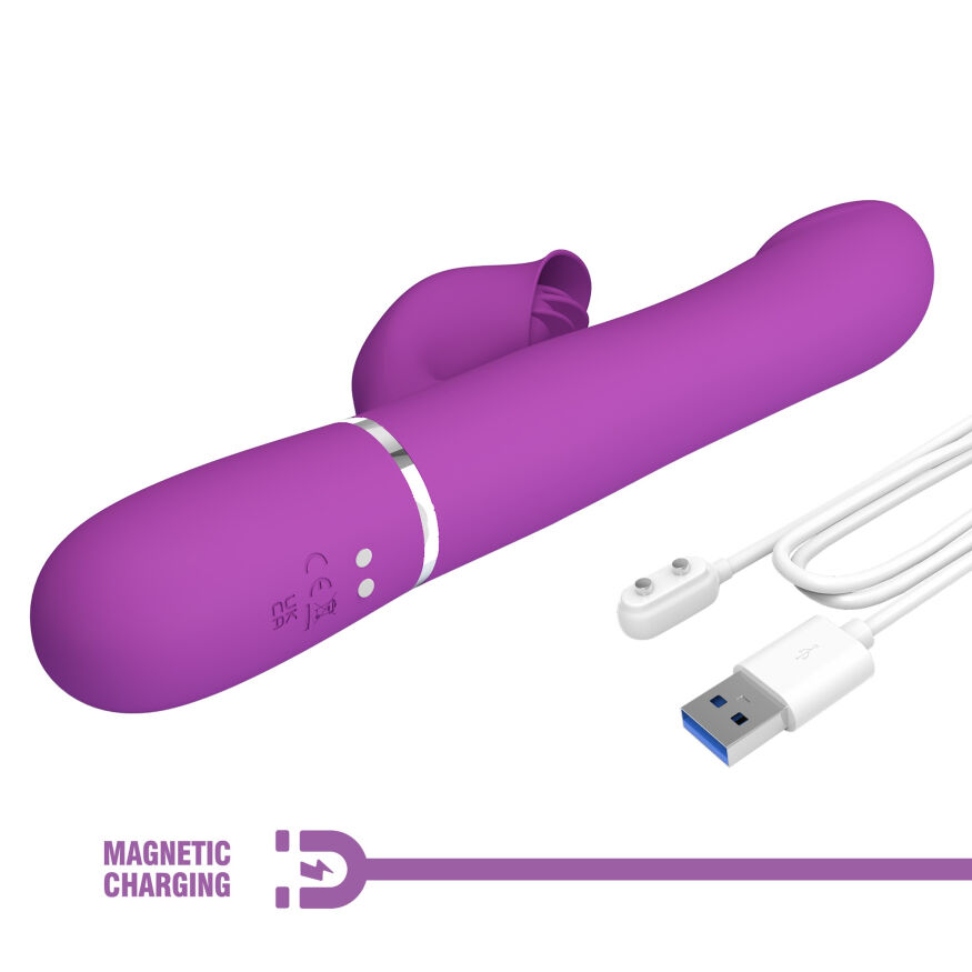 Вибромассажер с поступательным движением серии Pretty Love - Falin Twinkled Tenderness Violet, 7 vibration functions 4 rolling functions, BW-500012-3