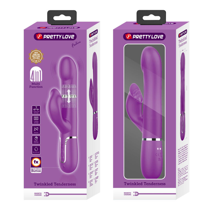 Вибромассажер с поступательным движением серии Pretty Love - Falin Twinkled Tenderness Violet, 7 vibration functions 4 rolling functions, BW-500012-3